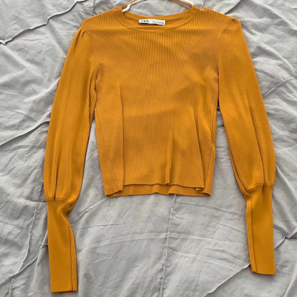 Zara mustard shirt